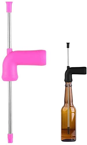 Youning Bier Schnorchel Bier Bong Trichter Bierspender Bier Spender Trinkschnorchel Trinken Werkzeuge für Bar Entertainment Party Festivals (Stil 1- Rose) von Youning