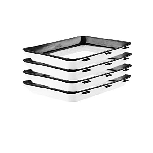 Youning Food Preservation Tray Praktische Frischhaltedose BPA-frei Frisch Tablett für die Lebensmittelkonservierung Aufbewahrungsbehälter für Lebensmittel zum Frischhalten Lebensmitteln (4pcs-schwarz) von Youning