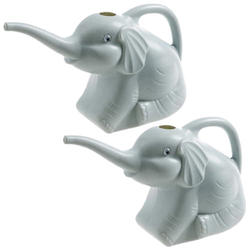 Youning Gießkanne Blumengießkanne 2 Liter Elefant Design Kleine Gartengießkanne aus Kunststoff Neuheit Tier Gießkessel für Innen und Außen, Haus, Garten Gartengeräte für Kinder (2PCS Blau) von Youning