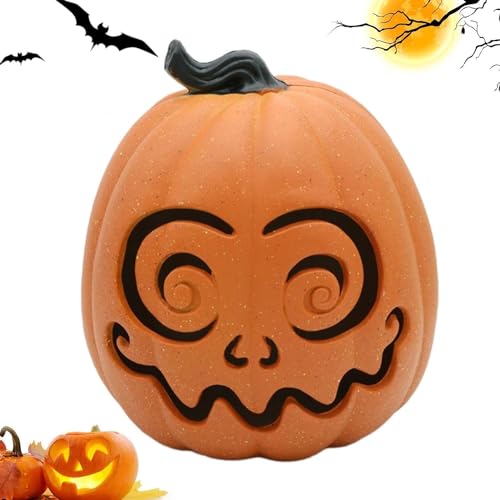 Youning Halloween Deko Kürbis Led Lantern Ausgehöhlte Kürbislaterne Kürbis Windlicht Leuchtende Laternenkürbisse zum Dekorieren im Freien Vintage Halloween Pumpkin Dekorationen (D) von Youning