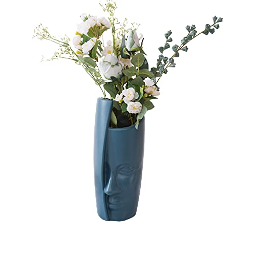 Youning Kreatives Europäisches Vase Kunststoff Blume Vasen Deko Blumenvase für Zuhause Büro Dekor Minivasen Blumentopf Blumendekoration Vasendekoration (Blau) von Youning