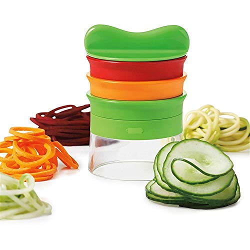 Youning Spiralschneider Hand für Gemüsespaghetti, 4 in1 Gemüse Spiralschneider Gemüseschneider, Gurkenschäler Gemüsehobel für Karotte, Gurke, Kartoffel, Kürbis, Zucchini, Zwiebel (B) von Youning