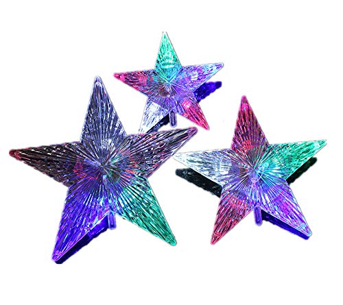 Youning Topper Lichter Weihnachtsbaum Stern Weihnachtsbaumspitze glitzernder LED Stern Weihnachtsbaum Topper baumkronen Lampe beleuchtete Sterne Weihnachtsbaumspitze Dekoration (Kleine-3PCS) von Youning