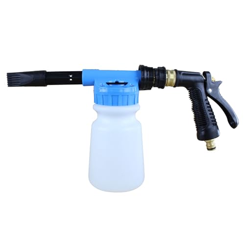 Youool Auto-Schaumpistole 900 ml, 2 in 1 Einstellbar Schaumlanze, Auto Cleaning Foam Gun Schaumkanone Gartenschlauch Anschließen zur Reinigung von Auto-und Motorradgärten Verwendet (Blau) von Youool