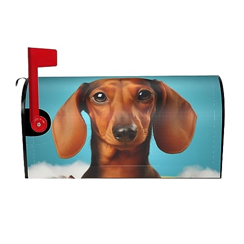 Magnetische Briefkastenabdeckungen mit Dackel-Motiv, Garten, Briefkasten, Dekoration, wasserdicht, Briefkastenabdeckung, Briefschutz für Hof, Zuhause, Standardgröße und groß von YoupO