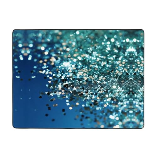 Teppich mit glitzerndem blauem Hintergrund, bedruckter Teppich, waschbar, für Wohnzimmer, weich, waschbar Teppich mit glitzerndem blauem Hintergrund, bedruckter Teppich, waschbar, für Wohnzimmer, weich, waschbar von YoupO