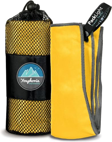 Youphoria Mikrofaser-Reisehandtuch, schnell trocknend, leicht, schnell trocknendes Handtuch für Camping, Strand, Rucksackreisen, Wandern und Sport von Youphoria Outdoors