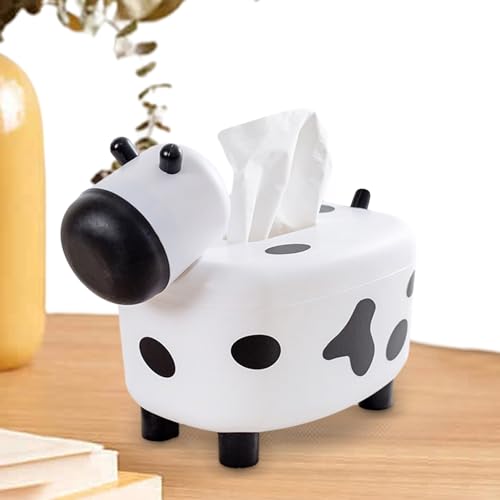 Papier Tissue Box Zahnstocher Tissue Box Halter | Lustiges Taschentuchetui In Kuhform | Cartoon Schaf Tissue Box - Für Esszimmer Küche Schlafzimmer Auto Tissue Cover von Youpo