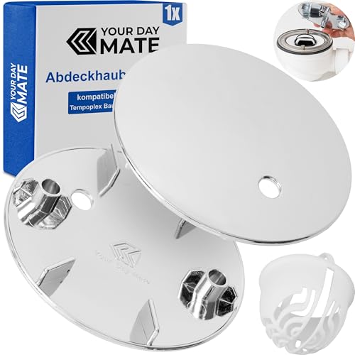 Abdeckhaube Set mit Haarsieb für Duschabfluss, Ø 112 mm, kompatibel mit Viega Tempoplex Ablauf Baujahr 2001-2006, verchromter ABS ASA Deckel, Haarfilter, Kappe Dusche Abfluss, Garnitur Abdeckung Wanne von Your Day Mate
