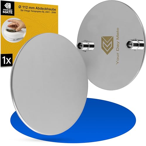 Edelstahl Abdeckhaube für Duschabfluss, Ø 112 mm, kompatibel mit Viega Tempoplex Ablaufgarnitur Bj. 2001-2006, ersetzt Modell 6958.99, für Duschwanne mit zwei Schrauben Ablaufloch, Deckel Dusche von Your Day Mate