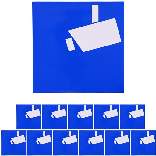Aufkleber Set für Videoüberwachung, 12 Stück, 12 x 12 cm, selbstklebende Folie, Sticker zum Kleben für Innen- und Außenbereich, Video Kameraüberwachung Hinweis, Warnhinweis Überwachung Videokamera Aufkleber Set für Videoüberwachung, 12 Stück, 12 x 12 cm, selbstklebende Folie, Sticker zum Kleben für Innen- und Außenbereich, Video Kameraüberwachung Hinweis, Warnhinweis Überwachung Videokamera von Your Day Mate