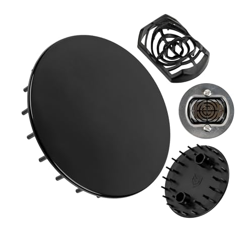Duschabfluss Deckel Set mit Haarfänger, Ø 75 mm, in Schwarz, kompatibel mit Viega Domoplex 6928 und 6929, passend für 6930.0, 649 968, Ersatz Ablaufdeckel Wanne, Haarfilter Siebeinsatz Duschablauf von Your Day Mate