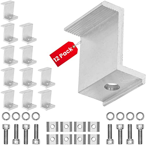 Endklemme für Solarmodul, 12 Stück, für 40 mm Modulhöhe, aus Alu, inkl. Befestigungszubehör, Solar Montageschiene Zubehör für gerahmte Module, PV Modul Halterung, Solarpanel Randklemme Photovoltaik von Your Day Mate