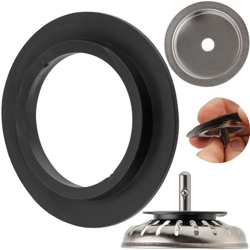 Ersatz Dichtung mit Unterbau für Siebkörbchen, 1 Set, Spüle Siebkorb Dichtring mit Ø 52,5 mm außen, Ø 32,8 mm innen, 5 mm Dicke, Ø 40 mm Unterteil, Zubehör Küchenspüle, Siebkorbdichtung Set Spülbecken von Your Day Mate
