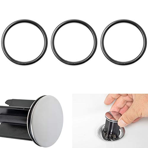 Gummi Ersatz Dichtungsringe, 3 Pack, für Standard Waschbeckenstöpsel mit Ø 40 mm, Dichtung Größe außen Ø 38 mm, innen Ø 32 mm, Waschtisch Stopfen Dichtung, Abflussstöpsel Reparatur, Ersatzteil Stopfen von Your Day Mate