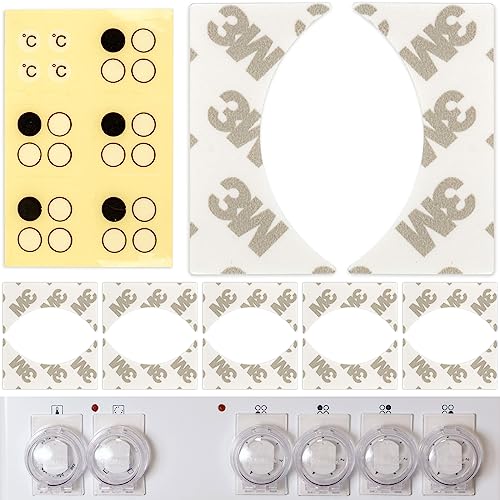Herdknopf Kindersicherung Ersatz Klebe Pads, 12 x Hälften Pads, 1 x Beschriftungssticker, zur Wieder-Verwendung unserer Herd Drehknöpfe Kindersicherung, alten Kleber entfernen und neue Pads raufkleben Herdknopf Kindersicherung Ersatz Klebe Pads, 12 x Hälften Pads, 1 x Beschriftungssticker, zur Wieder-Verwendung unserer Herd Drehknöpfe Kindersicherung, alten Kleber entfernen und neue Pads raufkleben von Your Day Mate