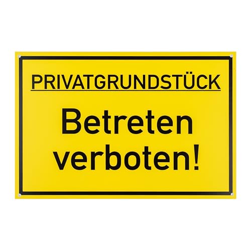 Hinweisschild "PRIVATGRUNDSTÜCK - Betreten verboten!", 1 Stück, 30 x 20 cm, 2,7 mm starkes PVC Schild mit Bohrlöchern, Schilder Grundstück betreten untersagt, Achtung Unbefugte verboten Warnhinweis Hinweisschild "PRIVATGRUNDSTÜCK - Betreten verboten!", 1 Stück, 30 x 20 cm, 2,7 mm starkes PVC Schild mit Bohrlöchern, Schilder Grundstück betreten untersagt, Achtung Unbefugte verboten Warnhinweis von Your Day Mate