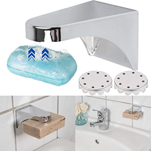 Magnetische Seifenhalterung, 1 Pack, zum Ankleben, Set mit Zwei Seifenplättchen, Seifenhalter bis 150 Gramm Handseifen, Magnethalterung Seife, Magnet Seifenschale für Waschbecken, Dusche, Badewanne von Your Day Mate