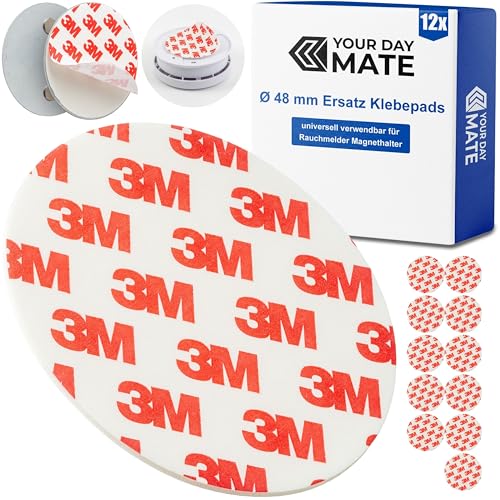 Rauchmelder Magnethalter Ersatz Klebepads, 12 Stück, Ø 48 mm Durchmesser, Reparatur Aufkleber für Magnethalterung, Sticker Magnet Halterung Warnmelder, Klebesticker Halter Feuermelder, Rauchwarnmelder Rauchmelder Magnethalter Ersatz Klebepads, 12 Stück, Ø 48 mm Durchmesser, Reparatur Aufkleber für Magnethalterung, Sticker Magnet Halterung Warnmelder, Klebesticker Halter Feuermelder, Rauchwarnmelder von Your Day Mate