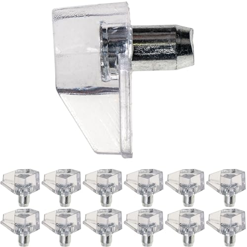 Regalboden Träger, 12 Stück, Bodenträger für Ø 5 mm Bohrlöcher, Regalhalter aus transparentem Kunststoff mit Stahlstift, Einlegeboden Halter, Regalbodenträger Möbel, D5 Regalstützen klar, Regal Stifte Regalboden Träger, 12 Stück, Bodenträger für Ø 5 mm Bohrlöcher, Regalhalter aus transparentem Kunststoff mit Stahlstift, Einlegeboden Halter, Regalbodenträger Möbel, D5 Regalstützen klar, Regal Stifte von Your Day Mate