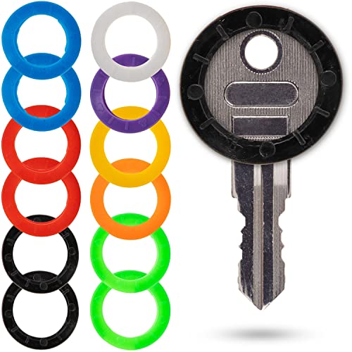 Schlüsselkennringe für Schlüssel, 12 Stück, 8 Farben, mit Tastzeichen, für runde und eckige Schlüsselköpfe bis 2,5 x 2 cm, kleine Schlüsselkappen, Schlüsselkennzeichnung Set, Key Tags Kit rund von Your Day Mate