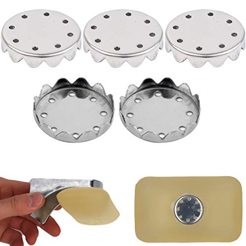 Seifenhalter Ersatz Plättchen, 5 Stück, Ø 23 mm, Edelstahl, für magnetische Seifenhalter, zum Eindrücken in Handseifen, Seifenmagnete Platten, Magnetismus Seifenhalterung, Ersatzplättchen Magnet Seife von Your Day Mate