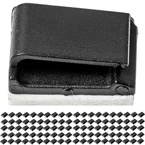 Selbstklebende Kabel Management Clips, 100 Pack, 16 x 13 mm, schwarz, bis Ø 10 mm Kabel, Kabel Organisation für TV, PC, Laptop, Lan und Ladekabel, Kabelhalter, Kabelklemmen, Kabelschellen, Cable Clips von Your Day Mate