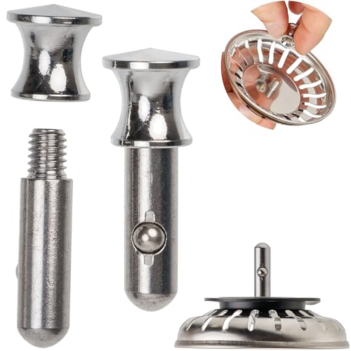 Siebkörbchen Ersatz Zapfen, 1 Stück, 25 mm Langer Zapfen mit Kugel, ragt 20 mm tief in den Abfluss, Ø 7,8 mm Pin Stift, aus Edelstahl, kompatibel mit Blanco, Franke, Abflussgarnituren Pin Stift von Your Day Mate
