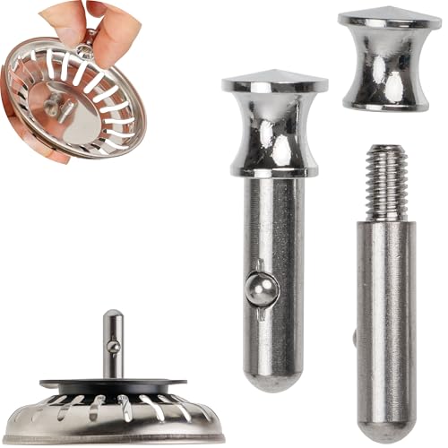 Siebkorb Ersatz Zapfen, 1 Pack, 30 mm langer Zapfen mit Kugel, ragt 25 mm tief in den Abfluss, Ø 8 mm Stift, Zapfen aus Messing, kompatibel mit Franke, Blanco Ablaufgarnituren, Siebkorbventil Pin von Your Day Mate