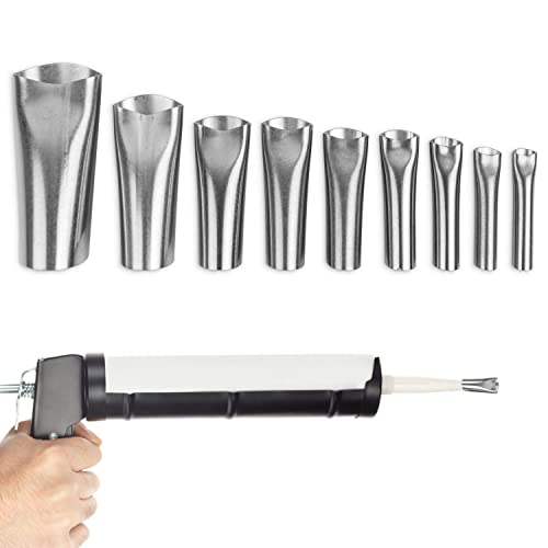 Silikonspritzen Aufsatz Set, 9-teilig, aus Edelstahl, Größen von 5 bis 20 mm, Aufsatz Dichtmittel Kartusche, Kartuschendüsen, Fugendüse, Fugenglätter Kartuschenspitzen, Silikonkartusche Düse Spitzen von Your Day Mate