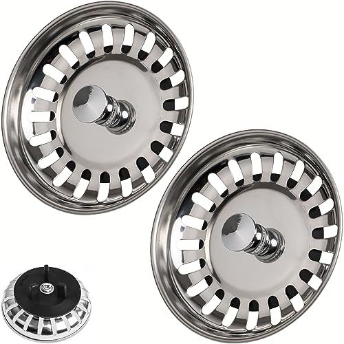 Spülbecken Siebkörbchen, 2 Sets, Ø 80 mm, kompatibel mit IKEA Siphon ATLANT und DOMSJÖ, Siebkorb mit verbesserter Gummidichtung, passend für Atlant Spültisch und Domsjö Spüle, Stöpselsieb Ersatz Teil von Your Day Mate