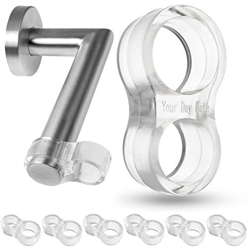 Türgriff Puffer, 6 Pack, in transparent, mit Ø 15 mm und Ø 18 mm Öffnung, für runde und eckige Tür- und Fenstergriffe, gegen verschrammte Wände und Türklinken, Türstopper Wandschutz, Anschlagsdämpfer von Your Day Mate