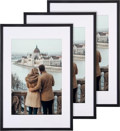 Your Design Bilderrahmen Collage: 3er-Set Bilderrahmen, bruchsicheres Acrylglas, 50 x 70 cm, schwarz (Collage Holz) von Your Design