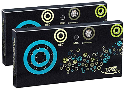 Your Design Grußmodul: 2er-Set Gruß-Module für Geschenkpäckchen, mit Aufnahme und Lichtsensor (Voice Recorder, Soundmodul mit Lichtsensor, Besprechbare Grußkarte) von Your Design