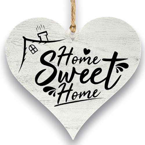 Your Gravur - Herz Schild Dekoschild - Home sweet home - Herzschild Holz Herz Holzschild 12 x 13 cm Geschenk von Your Gravur