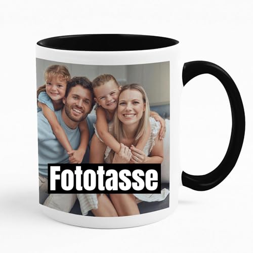 Creativgravur - Tasse mit Foto - Fototasse mit eigenem Bild & Text - Schwarz - Fototasse als Geschenkidee - Tasse selbst gestalten mit eigenem Foto - Foto Becher von Your Gravur