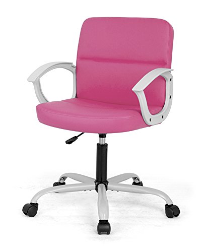 Your Office TUONI Mixer drehbarer Sessel, Metall lackiert/Kunstleder 57x57x85 cm Rosa/Bianco/Nero von Your Office