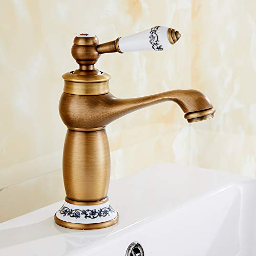 Waschbecken und Bidet Antike Bad Mischbatterie Vintage Einhebel aus Keramik Blumen für Waschbecken von Your's Bath