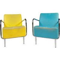 Paar Bauhaus Chrom Armlehnstühle, Original Zustand, Tschechoslowakei 1930Er Jahre von Your20th