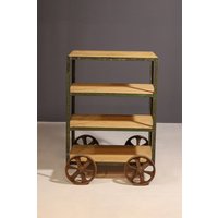 Vintage Industrieregal Auf Rollen Aus Den 1960Er Jahren, Tschechoslowakei Vintage Industrieregal Auf Rollen Aus Den 1960Er Jahren, Tschechoslowakei von Your20th