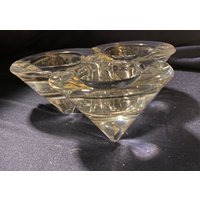 Vintage Dreifacher Wirbel Kristallklarer Votiv/Teelichthalter von YourBoyfriendsGoods