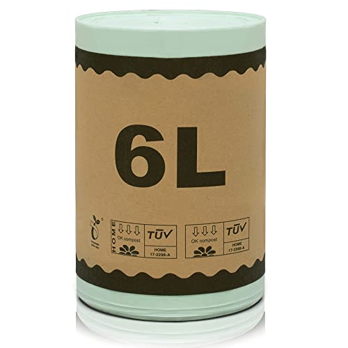 YourCasa® 6L Biomüllbeutel 100% kompostierbar, reißfeste und dichte Biomüllbeutel Biotüten Müllbeutel für Biomülleimer Komposter (50 Stück - 6L) von YourCasa