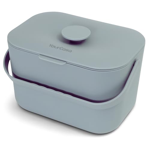 YourCasa Biomülleimer Küche 5L - Komposteimer für alltäglichen Biomüll Behälter - Spülmaschinenfest - Geruchsdicht mit Sieb & ergonomischen Griff - Bio Mülleimer Klein Komposter Bioeimer (Mint) von YourCasa