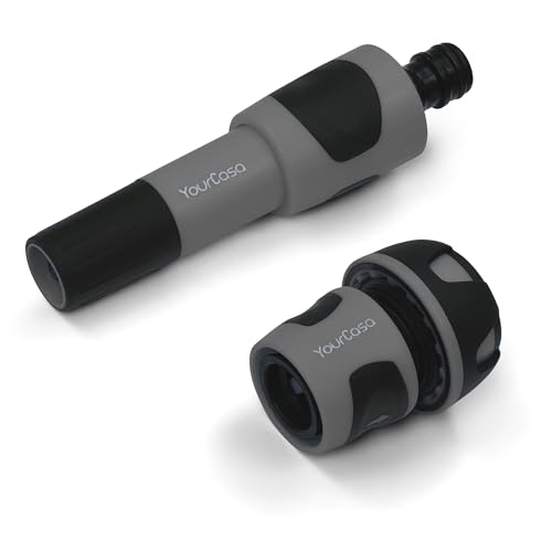 YourCasa Gartenspritze Brause mit Schlauchadapter 3/4 Zoll - Premium Spritze für Gartenschlauch - Gartenbrause Düse mit Aufsatz für den Garten - Handbrause Reinigungsspritze Wasserspritze (Anthrazit) von YourCasa