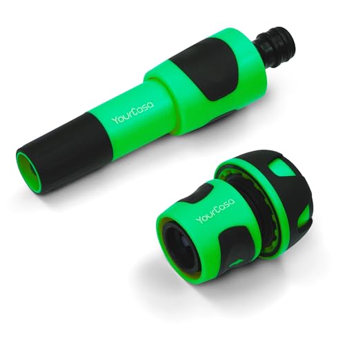 YourCasa Gartenspritze Brause mit Schlauchadapter 3/4 Zoll - Premium Spritze für Gartenschlauch - Gartenbrause Düse mit Aufsatz für den Garten - Handbrause Reinigungsspritze Wasserspritze (Grün) von YourCasa