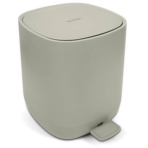 YourCasa Mülleimer Bad [5L] - Elegantes Design - Badezimmer Mülleimer Klein Kosmetikeimer Bad Mülleimer mit Deckel und Softclose - Abfalleimer Bad, Toilette - herausnehmbaren Inneneimer (Beige) von YourCasa