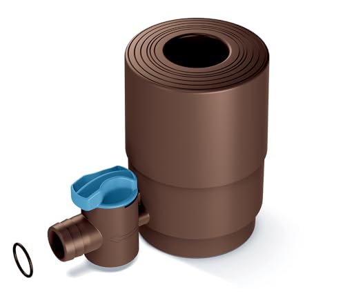 YourCasa Regensammler [Downpipe] - Absperrhahn und Filter zum Verbinden von Fallrohr 68-100mm DN100 und Regentonne Fallrohr Regensammler Regenwassersammler Wasserdieb Regenrinnen Ablauf (Braun) von YourCasa