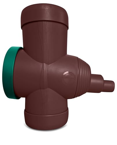 YourCasa Regensammler [Downpipe] Überlaufstop, Absperrhahn & Metallfilter - Verbinde Fallrohr 68-100mm DN100 und Regentonne Fallrohr Regensammler Regenwassersammler Regenrinnen Ablauf (Braun) von YourCasa
