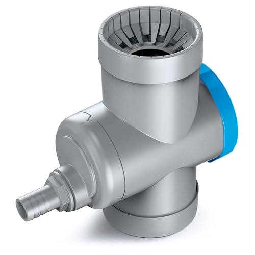 YourCasa Regensammler [Downpipe] Überlaufstop, Absperrhahn & Metallfilter - Verbinde Fallrohr 68-100mm DN100 und Regentonne Fallrohr Regensammler Regenwassersammler Regenrinnen Ablauf (Grau) von YourCasa