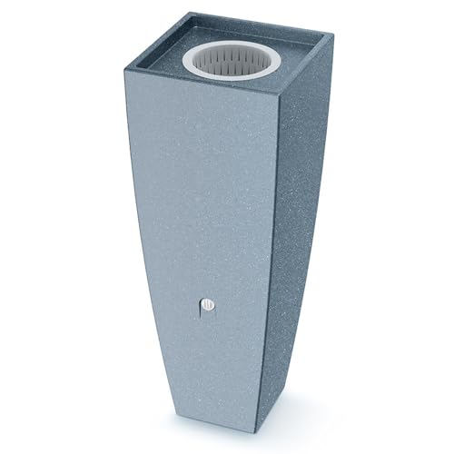 YourCasa Regentonne 100L [PureFlow] Wasserfass mit Metallgewinde & Filterkorb - Regenfass Frostsicher aus Kunststoff - Regenwassertonne - Regenwassertank Garten Wassertank Wassertonne (Grau) von YourCasa